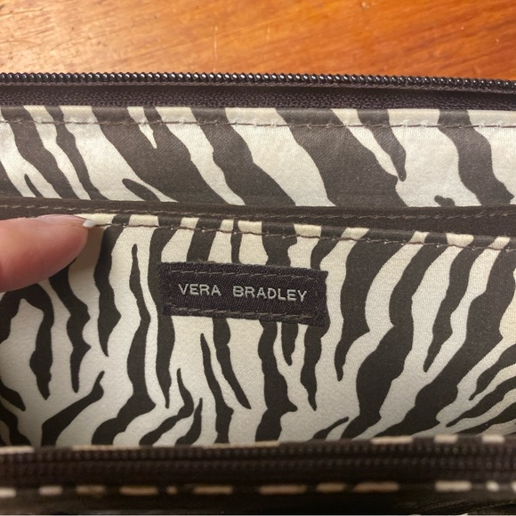 Vera Bradley Chocolate Brown Quilted Wallet with Zebra Accents - Picture 3 of 4